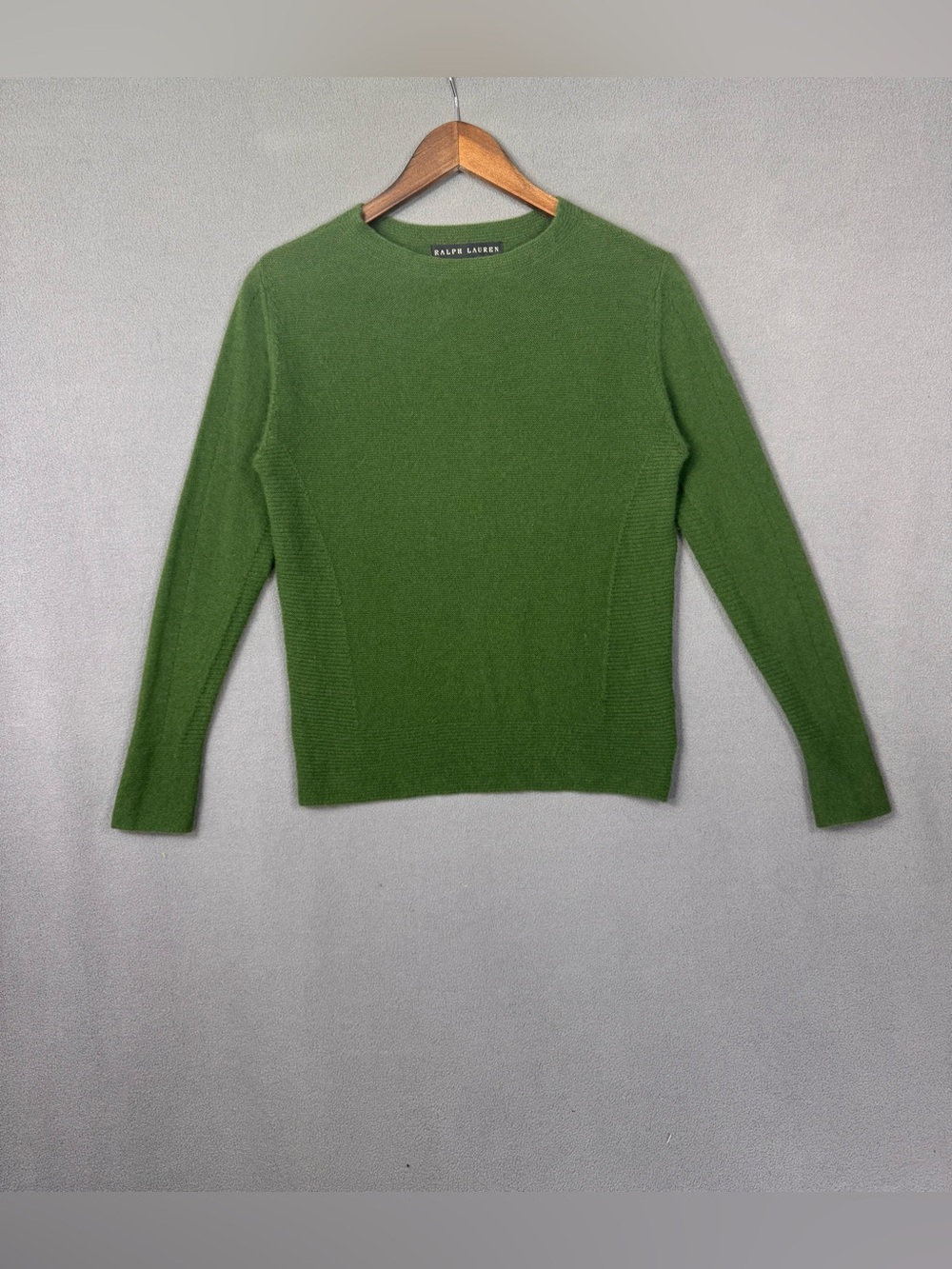 90’s Ralph Lauren Relaxed Fit Green Crewneck Cashmere Sweater, Black Label RL, S